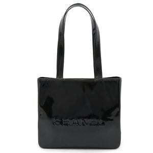 Chanel Logo Patent Leather Tote Bag